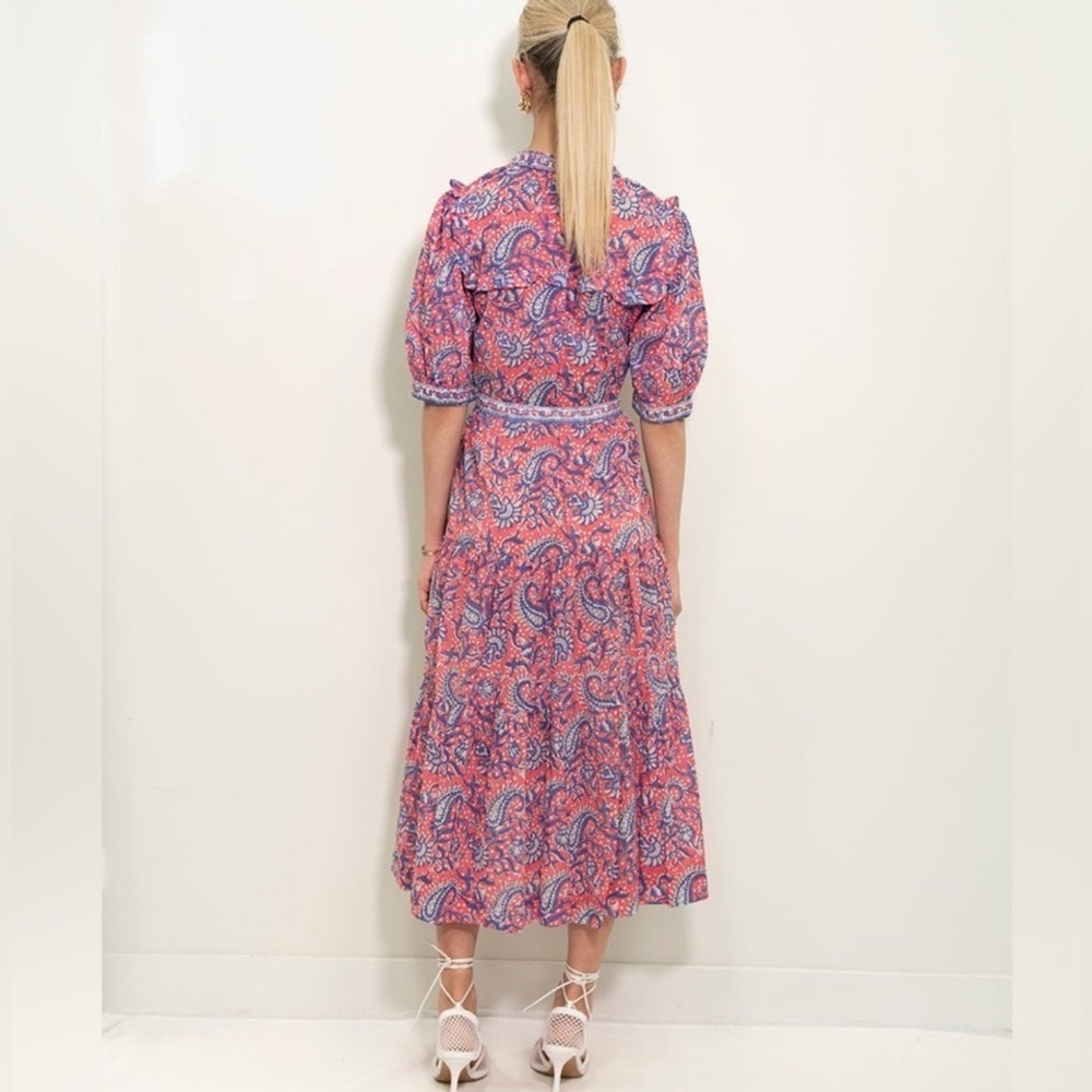 Lola Australia Pacific Boho Belted Midi Dress Size L - Picture 2 of 15